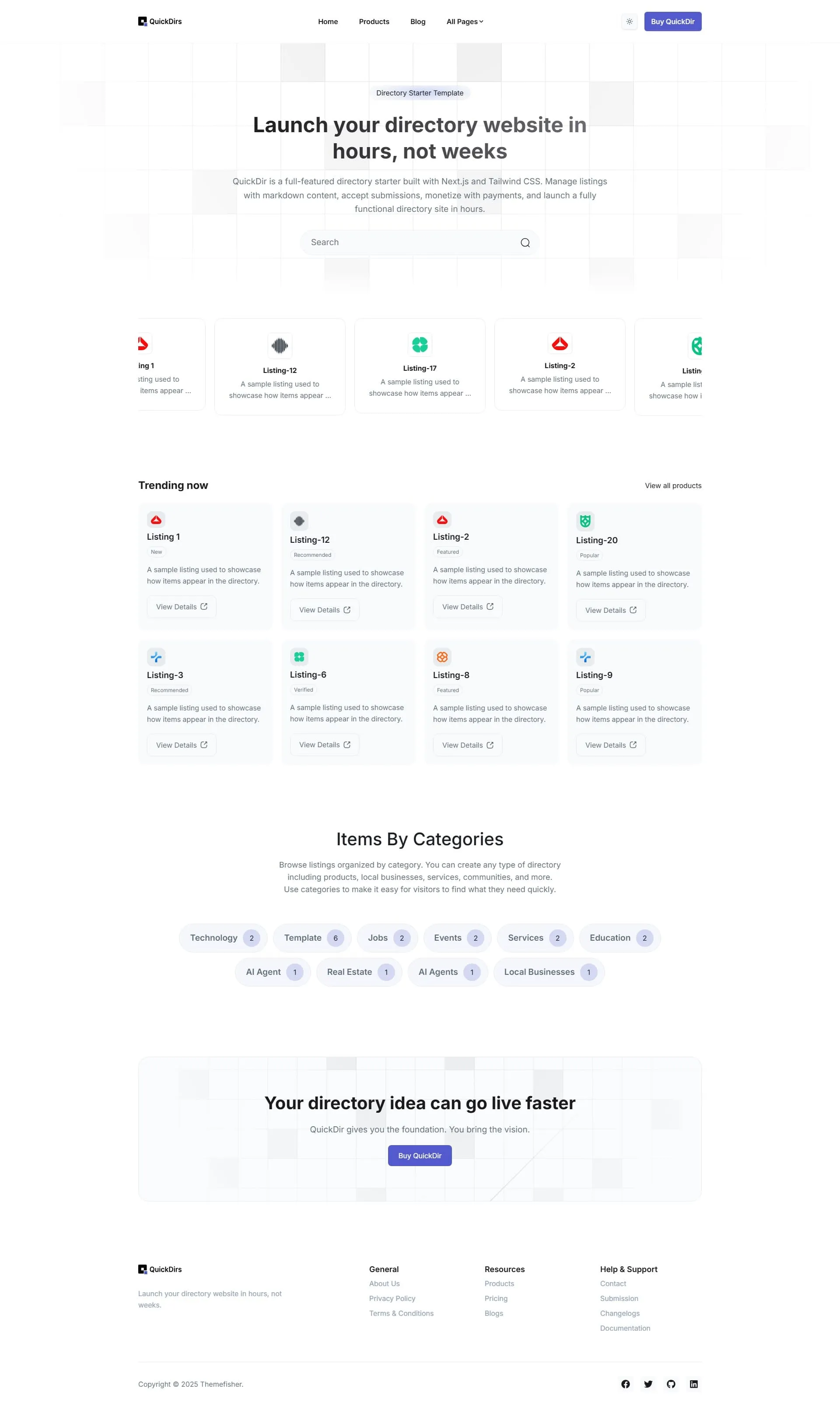 Quickdir Nextjs screenshot